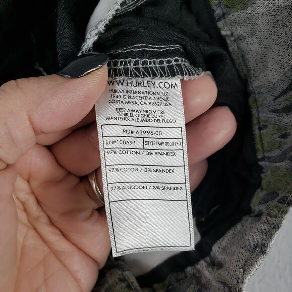 Hurley Men's Size 34 Urban Camoflauge Slim Jeans Green Camo Urban Grunge Alt - Picture 10 of 11